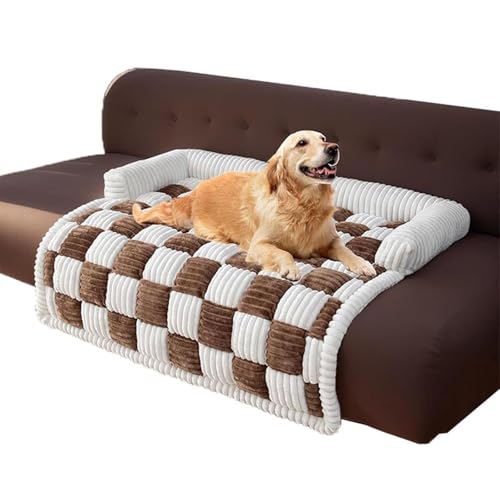Hundebett-Bezug, Haustier-Couchbezug für Sofa, Bett-Matte, Möbelschutz für Hunde und Katzen, waschbar, rutschfeste Unterseite, gemütliches quadratisches Karo, passend für große und mittelgroße Hundebett-Bezug, Haustier-Couchbezug für Sofa, Bett-Matte, Möbelschutz für Hunde und Katzen, waschbar, rutschfeste Unterseite, gemütliches quadratisches Karo, passend für große und mittelgroße von JVDOIT