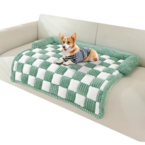 Hundebett-Bezug, Haustier-Couchbezug für Sofa, Bettmatte, Möbelschutz für Hunde und Katzen, waschbar, rutschfeste Unterseite, gemütliches quadratisches Karo, passend für große und mittelgroße Hundebett-Bezug, Haustier-Couchbezug für Sofa, Bettmatte, Möbelschutz für Hunde und Katzen, waschbar, rutschfeste Unterseite, gemütliches quadratisches Karo, passend für große und mittelgroße von JVDOIT