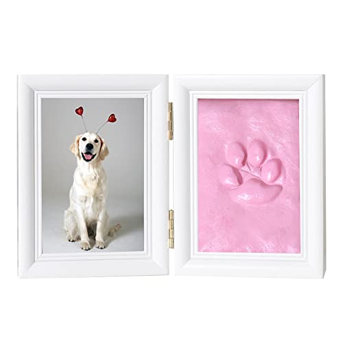 JVHLOV 3D Pfotenabdruck Set, Pfotenabdruck Set Hund und Katze, Hund Pfotenabdruck Bilderrahmen aus Holz von JVHLOV