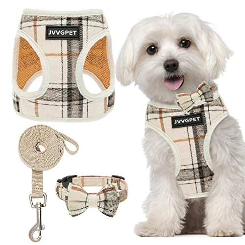 JVVGPET Hundegeschirr für kleine Hunde, Karomuster, kein Ziehen, Ganzkörper-Design, verstellbar, weiches Netzgewebe, für Spaziergänge, Laufen, Training JVVGPET Hundegeschirr für kleine Hunde, Karomuster, kein Ziehen, Ganzkörper-Design, verstellbar, weiches Netzgewebe, für Spaziergänge, Laufen, Training von JVVGPET