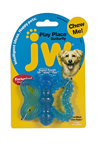 JW - Butterfly Puppy Teether - Kauspielzeug für Welpen - Ideal, um Ihren Welpen zu beschäftigen, wenn Sie nicht zu Hause sind - Apportierspielzeug - Einheitsgröße - Größe 7.5 x 1.75 x 5.25 cm von JW Pet