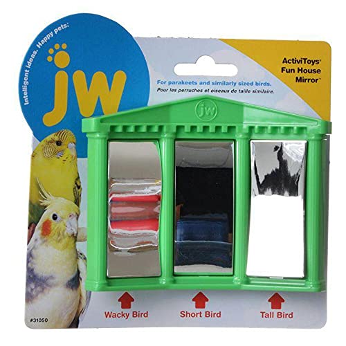JW Vogelspielzeug, lustiges Haus mit Spiegel, Käfigzubehör für Haustiere, mit 3 Spiegeln, Mehrfarbig, 16,5 x 15,7 x 5,1 cm von JW