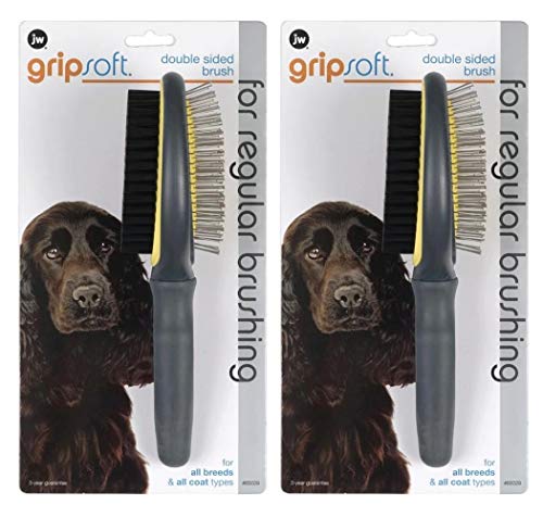 JW Pet GripSoft Doppelseitige Bürste für Hunde, 2 Stück von JW