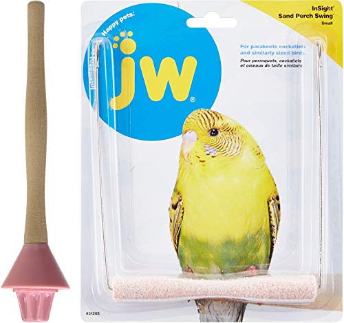JW Pet Insight Vogel-Sitzstange, Sandschaukel und Holzstange, klein, verschiedene Farben, 2 Stück von JW