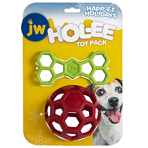JW HOL-ee Hundespielzeug für Hunde, Leckerli-Ball, Wurfspielzeug und Zugspielzeug, 2 Stück von JW