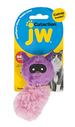 JW JW0471087 Cataction Catnip Raccoo Purple, Spielzeug mit Katzenminze, jagen und verfolgen von JW