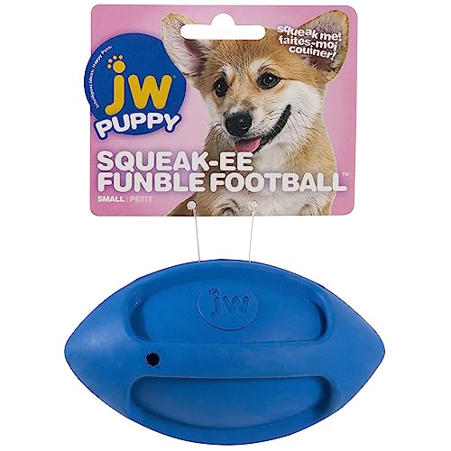 JW JW40027 Isqueak Funble Football Small, Kleiner Rugbyballon, der Dickes Gummi für Hunde spritzt, S von JW