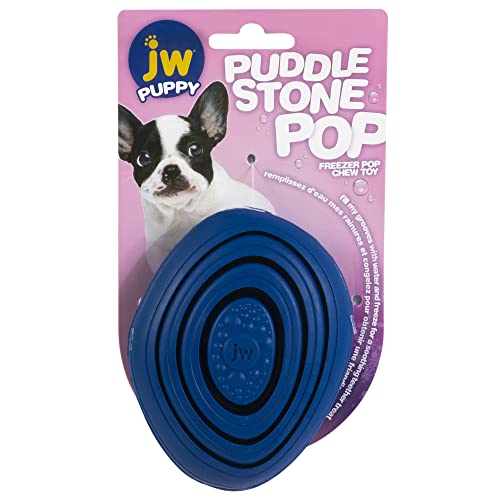 JW Puddle Stone Pop – Zahnspielzeug zur Linderung von Welpen – Beißring für Welpen – weicher und robuster strukturierter Gummi – Massage des Zahnfleisches – Einheitsgröße von JW