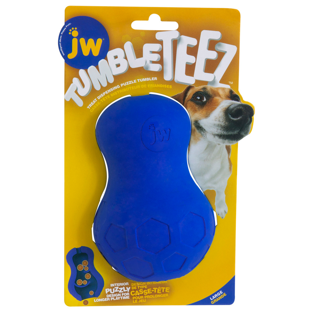 JW Tumble Teez Treat Toy - Größe L (Ø 8cm), blau von JW