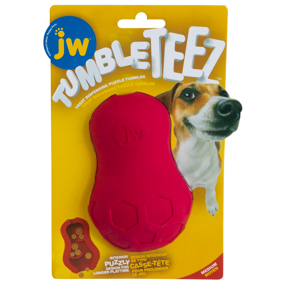 JW Tumble Teez Treat Toy - Größe M (Ø 6,5 ), rot von JW