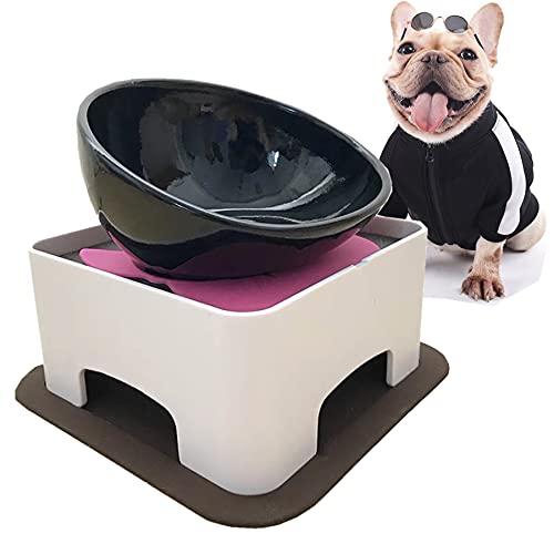 JWPC Bulldog Keramiknapf, Ersatznapf, kein Ständer (1,5 Tassen, schwarz) von JWPC
