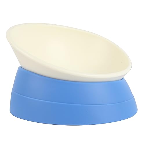 JWPC Bulldoggen-Futternapf, rutschfest, für Hunde und Katzen, Abnehmbarer Gummi-Futternapf, steril, geneigt, mit abgeschrägter Basis (Blau, 3.5 Cup) von JWPC