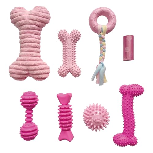 JWPET 8-teiliges Zahnspielzeug-Set für Welpen, interaktives Kauspielzeug für Hunde mit Ball und Baumwollseilen, sicheres und langlebiges Zahnspielzeug für kleine Welpen und mittelgroße Hunde JWPET 8-teiliges Zahnspielzeug-Set für Welpen, interaktives Kauspielzeug für Hunde mit Ball und Baumwollseilen, sicheres und langlebiges Zahnspielzeug für kleine Welpen und mittelgroße Hunde von JWPET