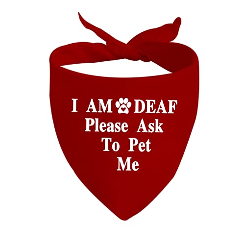 JXGZSO 1 Stück I Am Deaf Please Ask to Pet Me Hundehalstuch, Taschentuch, zum Binden von besonderen Bedürfnissen (Deaf Ask to Pet) von JXGZSO