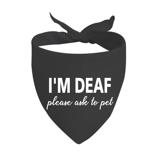 JXGZSO 1 Stück I'm Deaf Please Ask to Pet Dog Bandana Taschentuch Schal Krawatte On Special Needs Hund (Deaf Ask T pet B) von JXGZSO