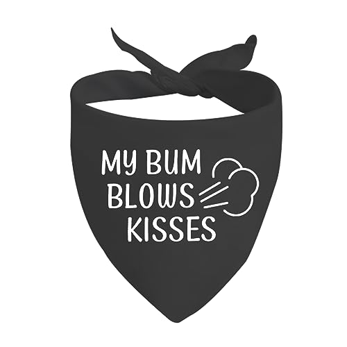 JXGZSO 1 Stück Lustiges unhöfliches Hundehalstuch mit Aufschrift "My Bum Blows Kisses", Hundehalstuch, Hundefurzgeschenk von JXGZSO