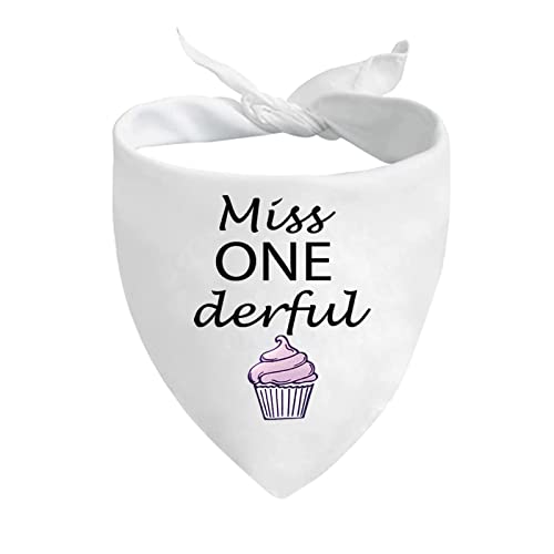 JXGZSO 1 Stück Miss/Mr. One Derful Cupcake-Hundehalstuch, für den ersten Geburtstag, Jungen, Geburtstag, Mädchen, Hundehalstuch (Miss One D) von JXGZSO