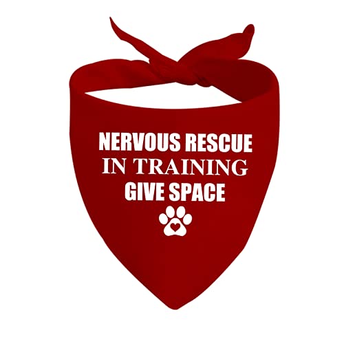 JXGZSO 1 Stück Nervous Rescue in Training Give Space Dog Bandana Ask to Pet Dog Bandana Give Me Space Dog Bandana (Nervous Rescue in Training Give Space) von JXGZSO