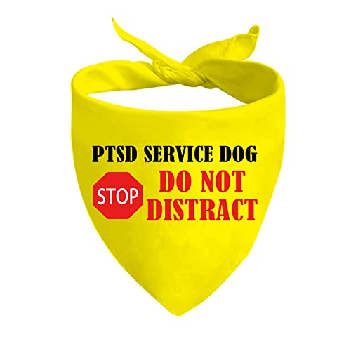 JXGZSO 1 Stück PTSD Service Dog Do Not Distract Alert Dog Bandana PTSD Service Dog Scarf PTSD Assistance Dog Alert Gift (PTSD Service D) von JXGZSO