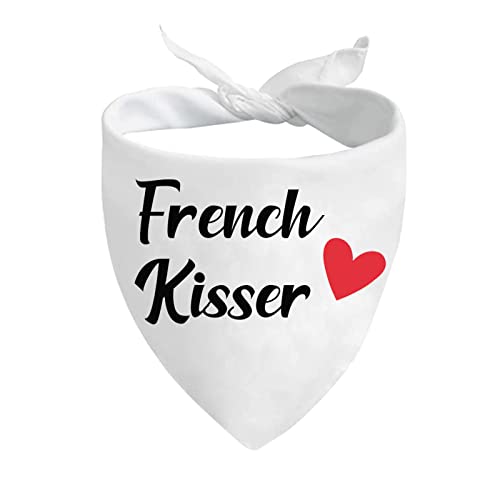 JXGZSO 1 Stück lustiges Hundehalstuch, französischer Kisser, Hundehalstuch, niedliches Halstuch, über dem Halsband (French Kisser D) von JXGZSO