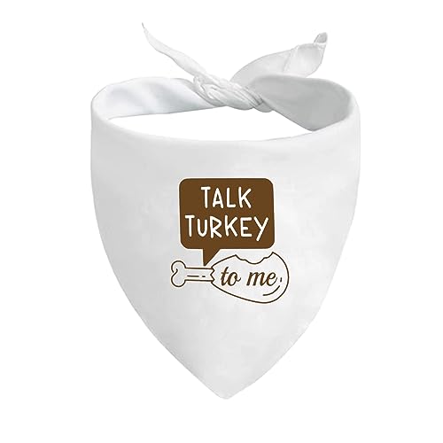 JXGZSO 1 Stück niedliches Herbst-Hunde-Bandana "Talk Turkey to Me", lustiges Thanksgiving-Hunde-Bandana (Talk Turkey D) von JXGZSO