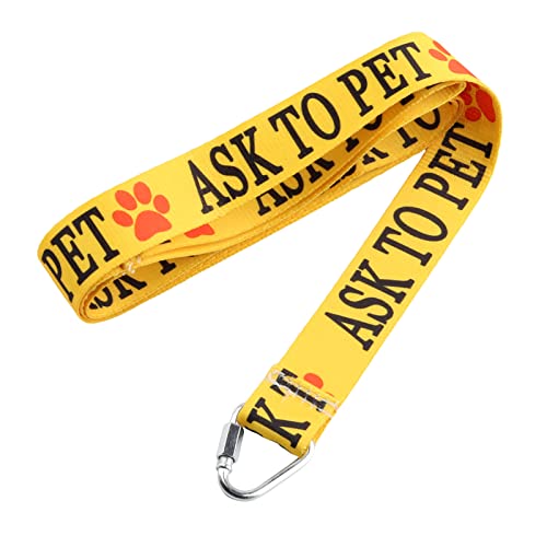 JXGZSO Ask Before Petting/Ask to Pet Nervous Yellow Dog Lead Shy Rescue Dog Gift Nervous Shy Dog Gift (Ask to Pet Leashes) von JXGZSO