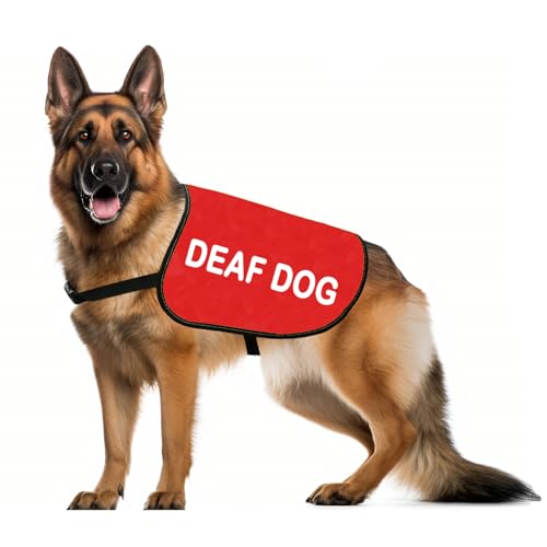 JXGZSO Gehörlose Hundejacke, Warnweste für Gehörlose Hunde, Gehörlose Hunde, Warnweste, Geschenk für besondere Bedürfnisse (Taubhund, Größe M) von JXGZSO