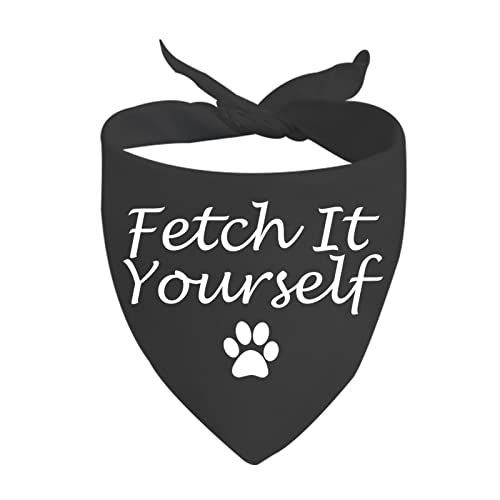 JXGZSO Hundehalstuch, Aufschrift "Fetch it Yourself", Geschenk für Hunde, Halstuch, Geschenk (Fetch it Yourself D) von JXGZSO