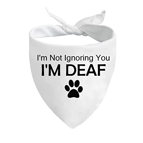 JXGZSO Hundehalstuch, mit Aufschrift "I'm Not Ignoring You I'm Deaf", Taschentuch, zum Anbinden von besonderen Bedürfnissen, 1 Stück von JXGZSO