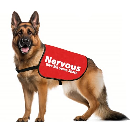 JXGZSO Hundejacke mit Aufschrift "Nervous Anxious Dog Nervous Give Me Some Space", Warnweste, Rettungshunde, Geschenk für ängstliche Hunde (Nervous Some Space L) von JXGZSO