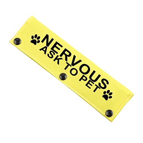 JXGZSO Nervous Rescue Ask to Pet Hundeleine Wrap Rescue Dogs Angst Dogs Leash Sleeve Cover (N Ask to PET DLS) von JXGZSO