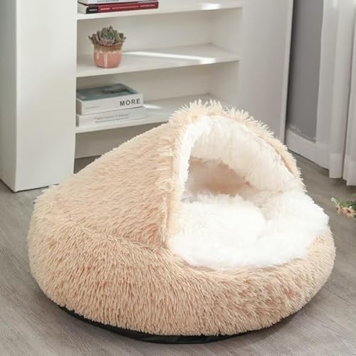 JXJXJX Cave Companion Haustierbett, orthopädische Höhle zum Stressabbau, für Hunde und Katzen, maschinenwaschbar, verstellbare Öffnung, angstreduzierendes Design, Beige, XXL - 80 cm JXJXJX Cave Companion Haustierbett, orthopädische Höhle zum Stressabbau, für Hunde und Katzen, maschinenwaschbar, verstellbare Öffnung, angstreduzierendes Design, Beige, XXL - 80 cm von JXJXJX
