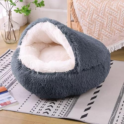 JXJXJX Cave Companion Haustierbett, orthopädische Höhle zum Stressabbau, für Hunde und Katzen, maschinenwaschbar, verstellbare Öffnung, angstreduzierendes Design, Dunkelgrau, Größe XL - 70 cm JXJXJX Cave Companion Haustierbett, orthopädische Höhle zum Stressabbau, für Hunde und Katzen, maschinenwaschbar, verstellbare Öffnung, angstreduzierendes Design, Dunkelgrau, Größe XL - 70 cm von JXJXJX