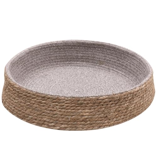 JXJXJX Katzenbett, Korb, gewebt, rund, aus Baumwollseil, gewebt, warm, Haustier-Schlafbett, niedlich, lustig, Kratzmatte für Welpen, kleine Hunde, Indoor-Spielen, umweltfreundlich, Winter, Sommer JXJXJX Katzenbett, Korb, gewebt, rund, aus Baumwollseil, gewebt, warm, Haustier-Schlafbett, niedlich, lustig, Kratzmatte für Welpen, kleine Hunde, Indoor-Spielen, umweltfreundlich, Winter, Sommer von JXJXJX