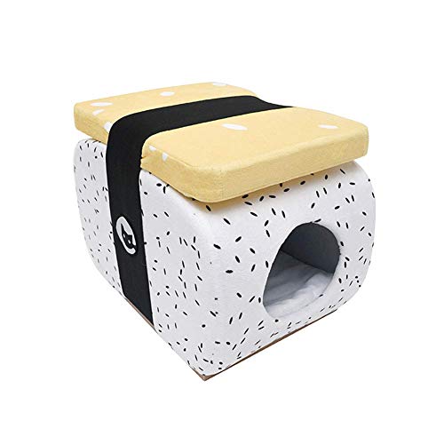Kreatives Sushi Katzenhund/Kleines Hund Haustierzelt Höhlenbett 2 In 1 Katzenzelt/Katzenbett Haus Mit Abnehmbarem Und Waschbarem Kissen Kissen-Mikrofaser Indoor Outdoor Haustierbett von JXYXI