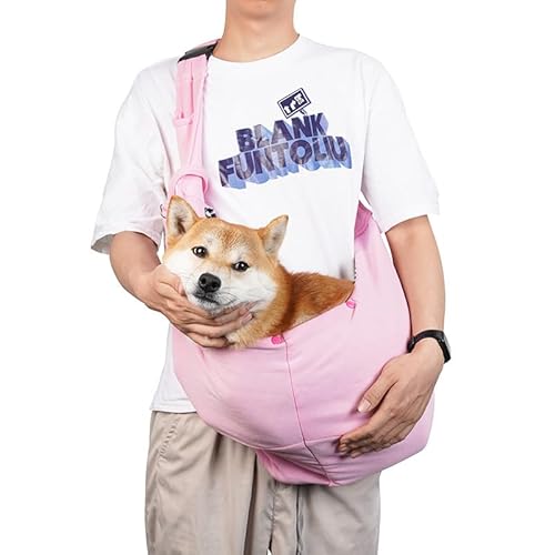 Hundetragetasche, Hundetasche, Verstellbare Tragetasche Hund, Haustier Umhängetasche Komfort Transporttasche für Haustiere, Hunde Tragetaschen Tragetücher für Outdoor Reisen (Rosa -2,Einheitsgröße*) von JXpxbao