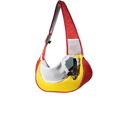 Hundetragetasche, Hundetasche, Verstellbare Tragetasche Hund, Haustier Umhängetasche Transporttasche Für Haustiere Tragetaschen Für Outdoor Reisen Weniger Als Bis 5kg (rot,S) von JXpxbao