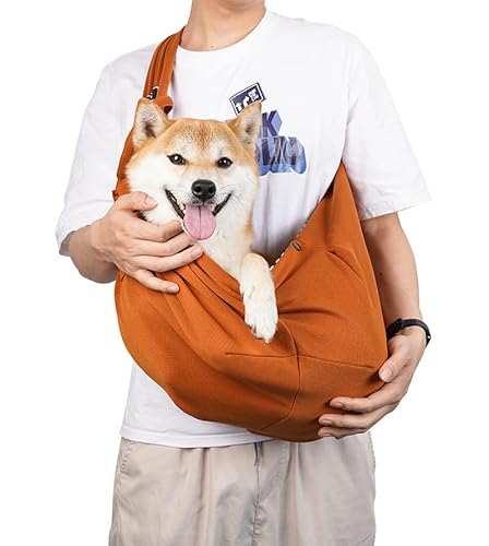 Hundetragetasche,Hundetasche,Verstellbare Tragetasche Hund,Haustier Umhängetasche Komfort Transporttasche für Haustiere,Hunde Tragetaschen Tragetücher für Outdoor Reisen (Hellbraun-1,Einheitsgröße*) von JXpxbao
