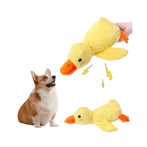 JXpxbao Anti-Stress-Ente Für Hunde, 2025 Neu Süße Spielzeugente, Beruhigungsente, Entenspielzeug Für Kleine Hunde (Gelb, M) (Trompete Begleiter Ente) von JXpxbao