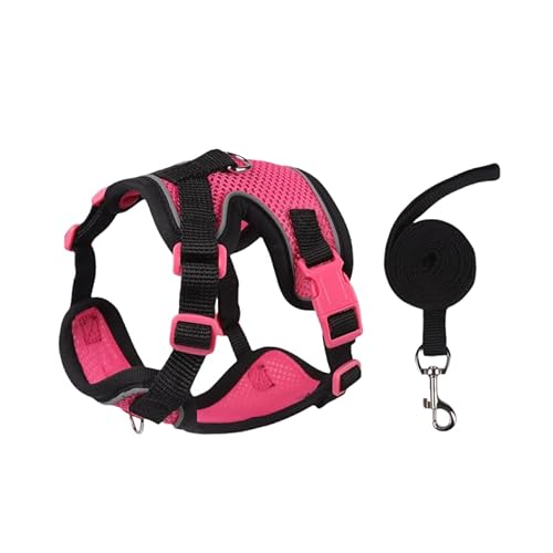 JXpxbao Katzengeschirr Mit Leine Softgeschirr Für Katze Brustgeschirr Cat Harness Katzengarnitur Ausbruchsicher Verstellbar Katzenweste Mit Reflektierenden Streifen (L,Farbe-11) von JXpxbao