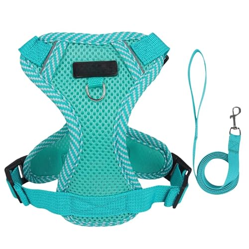JXpxbao Katzengeschirr Mit Leine Softgeschirr Für Katze Brustgeschirr Cat Harness Katzengarnitur Ausbruchsicher Verstellbar Katzenweste Mit Reflektierenden Streifen (L,Farbe-14) von JXpxbao