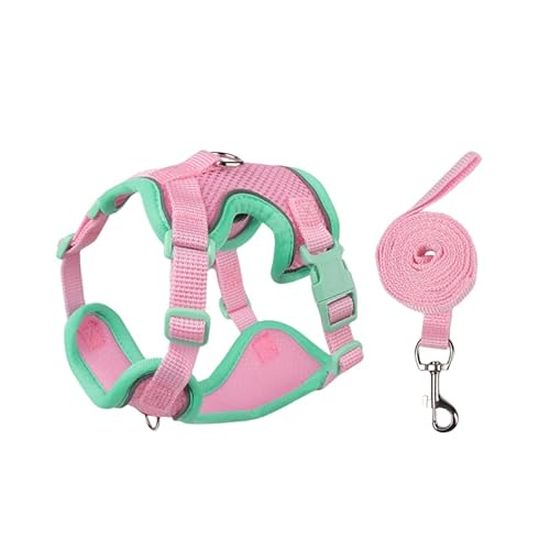 JXpxbao Katzengeschirr Mit Leine Softgeschirr Für Katze Brustgeschirr Cat Harness Katzengarnitur Ausbruchsicher Verstellbar Katzenweste Mit Reflektierenden Streifen (M,Farbe-7) von JXpxbao