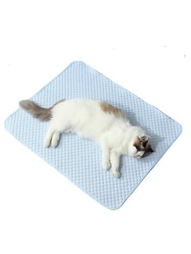 Kühlmatte für Hunde, Kühldecke Hund, Kühlende Hundematte mit Ungiftiges Gel, Kühlmatten Haustiere, Kühlpads Gel, Kühldecke Sommer für Zuhause, Weggehen oder im Auto (M, 60x 45cm) (blau,S45*35) von JXpxbao