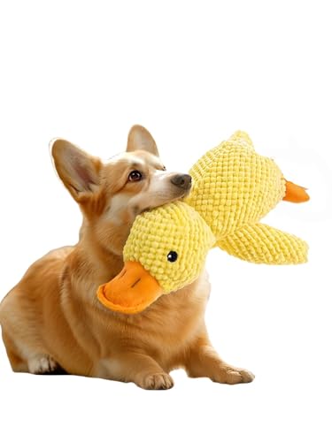 Spielzeug Ente für Hund,Anti Stress Ente Für Hunde,Plüsch Kauspielzeug für Hund Ruhig,geeignet für mittelgroße/kleine Hunde,Anti-Stress-Spielzeug zur Beruhigung und Unterhaltung(M) (Klein 25 * 22CM) von JXpxbao