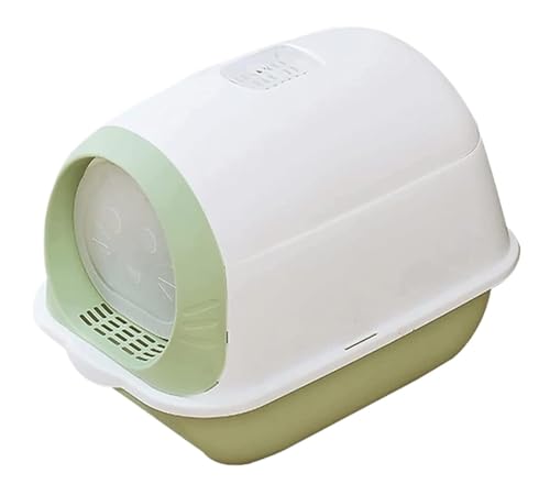 Katzentoilette Katzenklo Geschlossene, Spritzwassergeschützte Katzentoilette Mit Deckel Und Streuschaufel. Hoher Rand. Kein Geruch. Einfache Reinigung. Reisetoilette Katze(Grün) von JYARZ