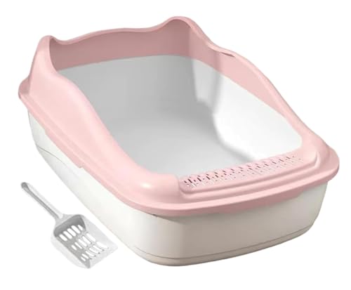 Katzentoilette Katzenklo Katzentoilette, Halbgeschlossen, Spritzschutz, Vielseitig Einsetzbar, Für Kätzchen Bis Ältere Katzen, Mit Offener Oberseite Reisetoilette Katze(Pink) von JYARZ