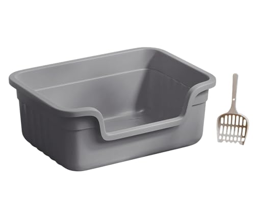Katzentoilette Katzenklo Katzentoilette, Offene Katzentoilette, Flache Katzentoilette, Reisetoilette Für Kätzchen Bis Ältere Katzen Reisetoilette Katze(Grey) von JYARZ