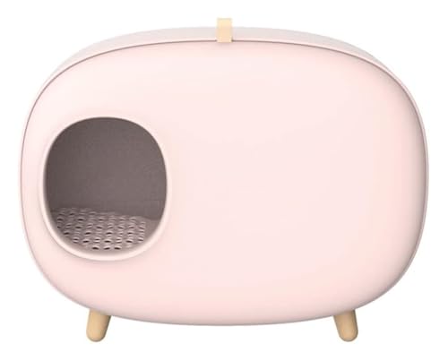 Katzentoilette Katzenklo Katzentoilette Für Katzen, Geschlossenes Design, Leicht Zu Reinigen, Einfache Montage Und Viel Platz, Katzentoilette Reisetoilette Katze(Pink) von JYARZ
