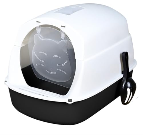 Katzentoilette Katzenklo Katzentoilette Mit Kapuze, Geschlossene Katzentoilette, Wiederverwendbar, Spritzschutz, Mit Fronttürklappe, Haustierzubehör Reisetoilette Katze(Black) von JYARZ