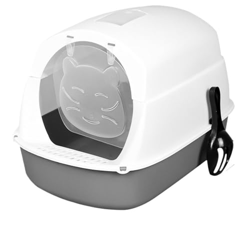 Katzentoilette Katzenklo Katzentoilette Mit Kapuze, Geschlossene Katzentoilette, Wiederverwendbar, Spritzschutz, Mit Fronttürklappe, Haustierzubehör Reisetoilette Katze(Grey) von JYARZ